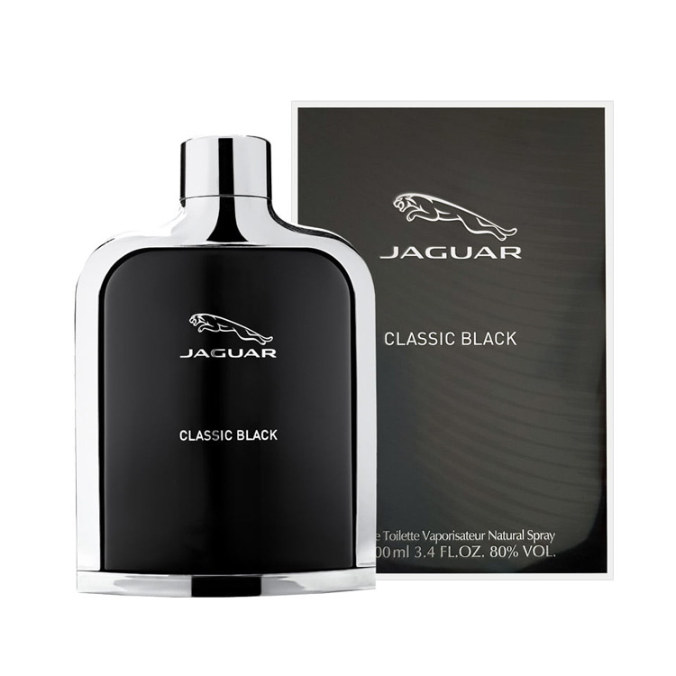 jaguar-classic-black-edt-bottle بطری عطر مردانه جگوار کلاسیک بلک 100 میلیلیتر
