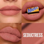نمونه رنگ Seductress روی پوست – رژلب مایع مات Maybelline