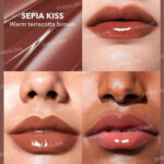 سواچ رنگ رژ لب شیگلم Love Cake روی لب